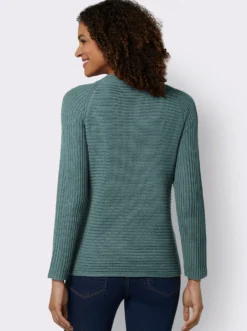 Langarm-Pullover mit Raffung am Saum