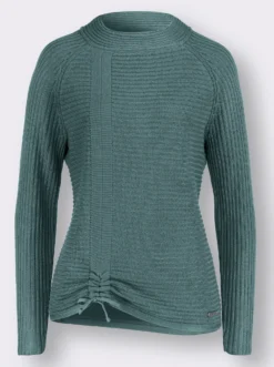 Langarm-Pullover mit Raffung am Saum