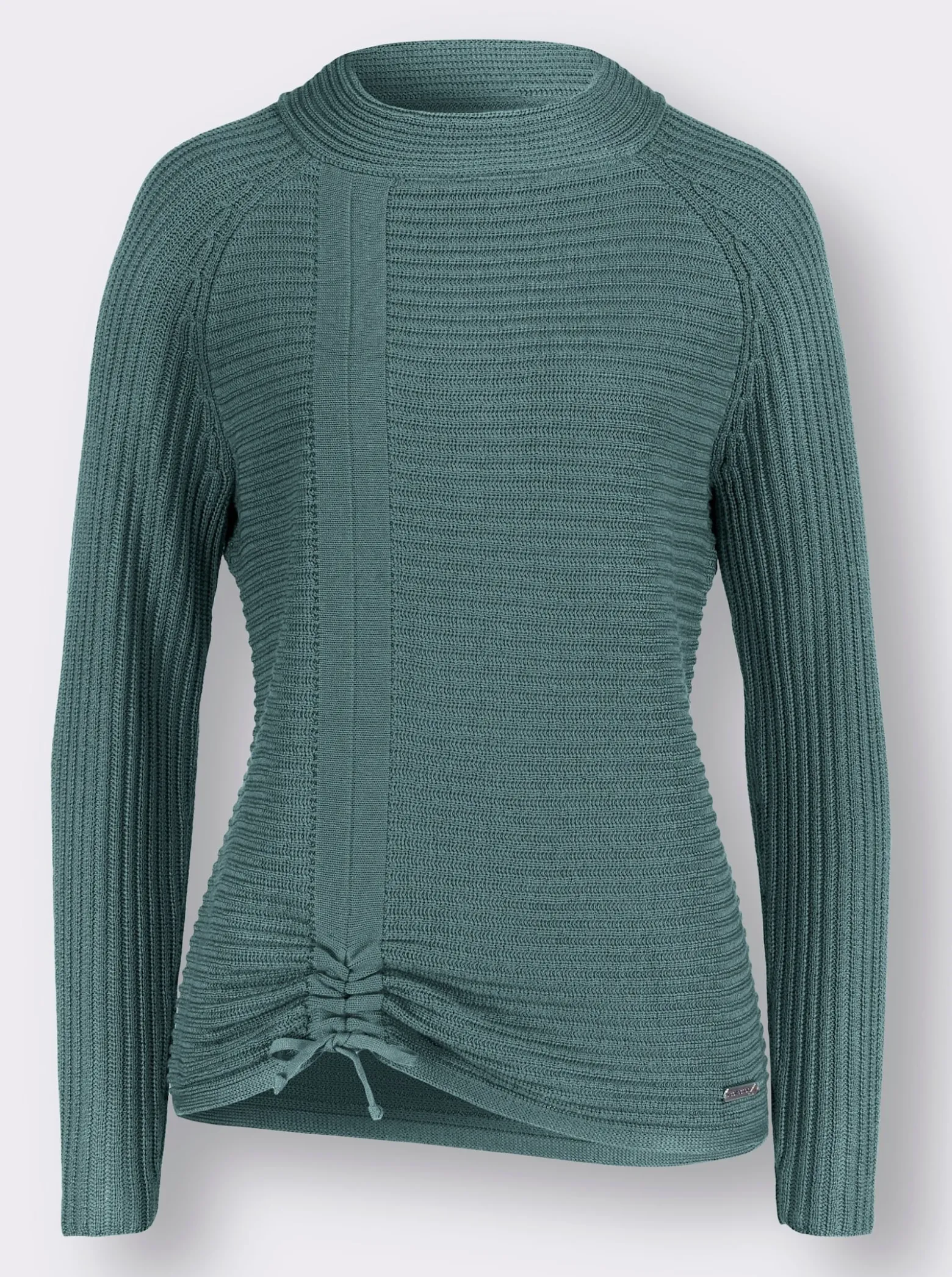 Langarm-Pullover mit Raffung am Saum