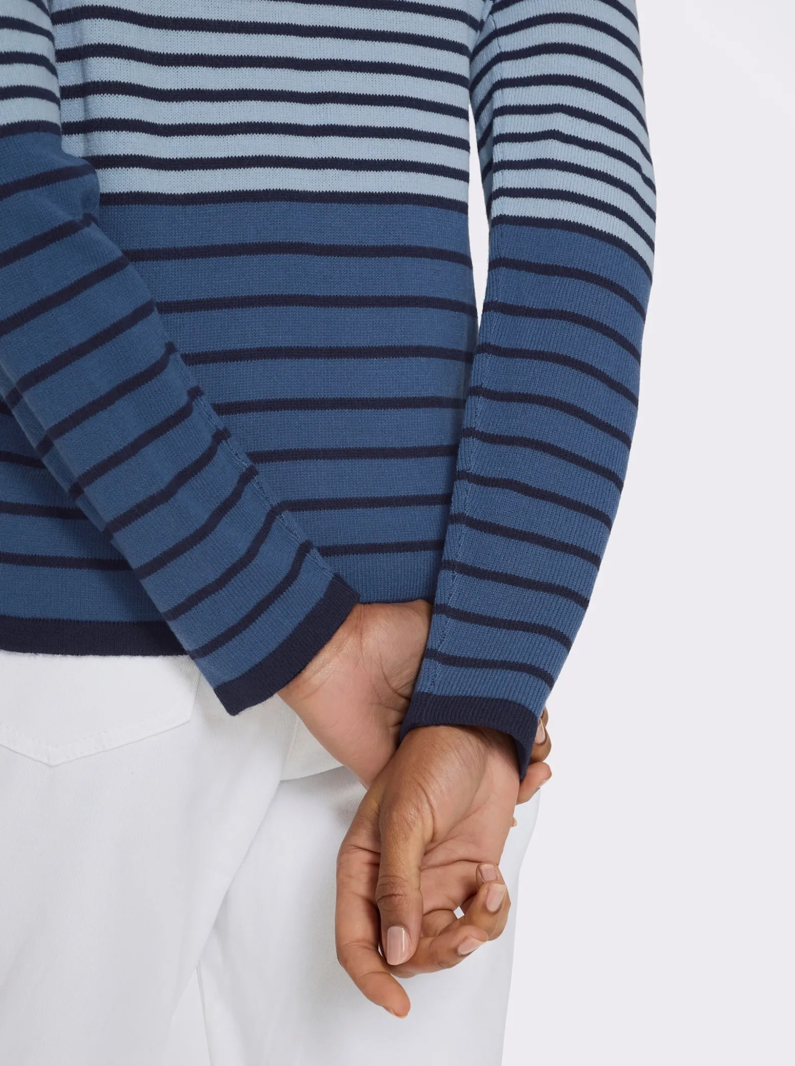 Langarm-Pullover mit Ringel-Muster, Jacquard