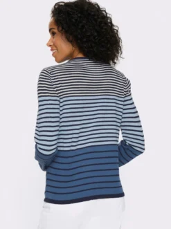 Langarm-Pullover mit Ringel-Muster, Jacquard