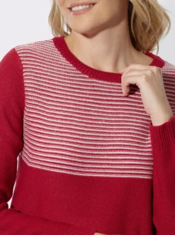 Langarm-Pullover mit Ringelmuster