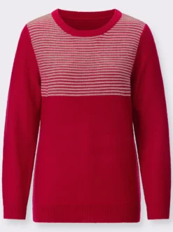 Langarm-Pullover mit Ringelmuster
