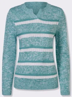 Langarm-Pullover mit Ringel-Muster