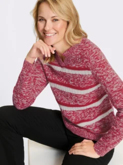 Langarm-Pullover mit Ringel-Muster