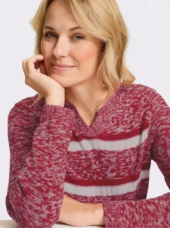 Langarm-Pullover mit Ringel-Muster