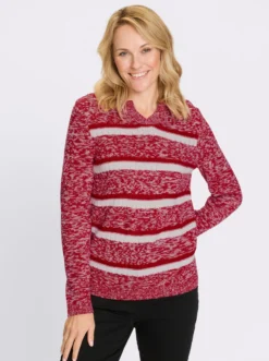 Langarm-Pullover mit Ringel-Muster