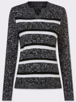Langarm-Pullover mit Ringel-Muster
