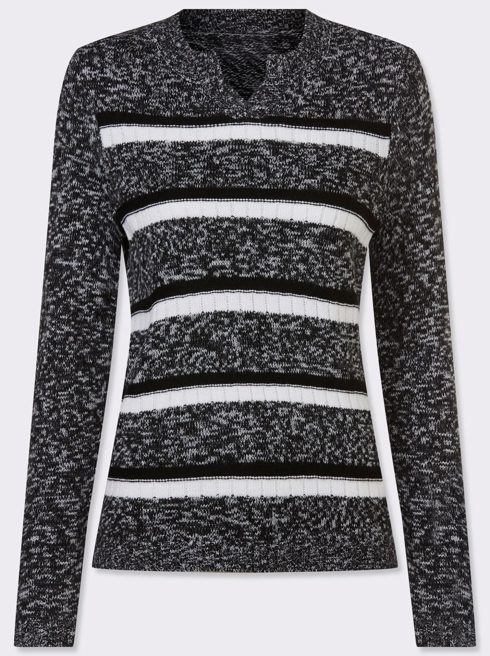 Langarm-Pullover mit Ringel-Muster