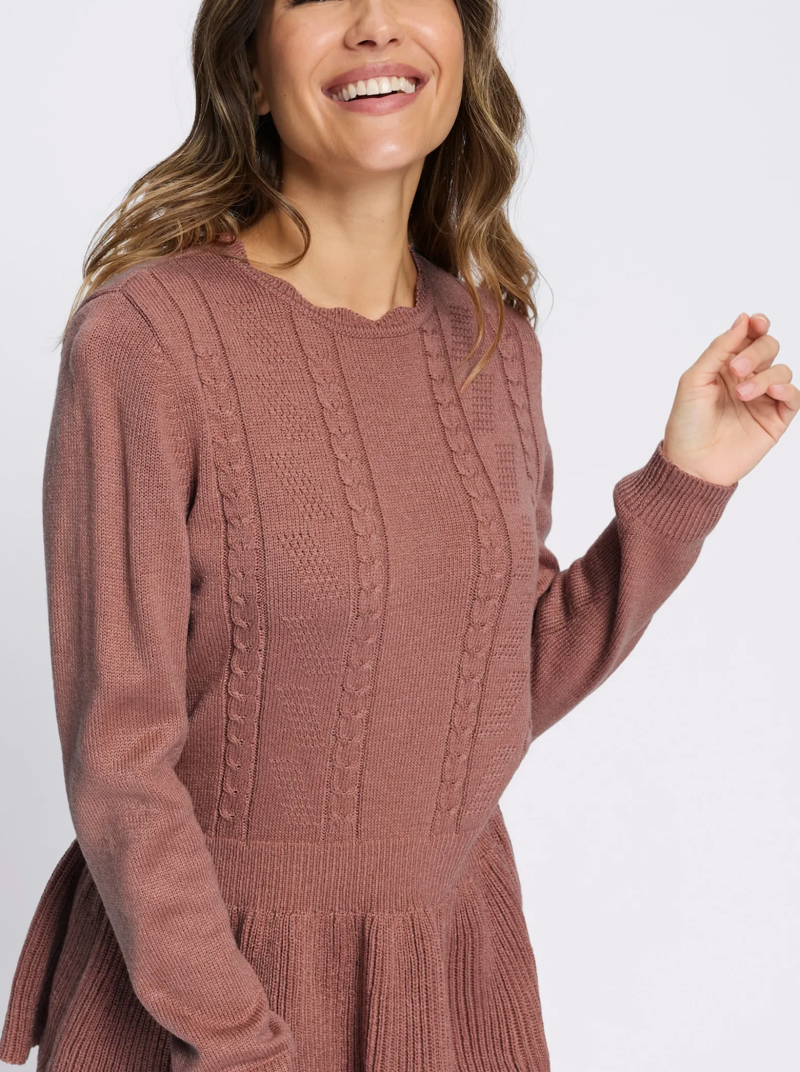 Langarm-Pullover mit Ripp-Abschlüssen