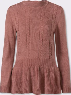 Langarm-Pullover mit Ripp-Abschlüssen