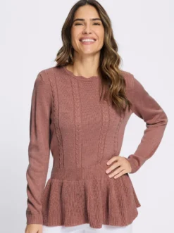 Langarm-Pullover mit Ripp-Abschlüssen