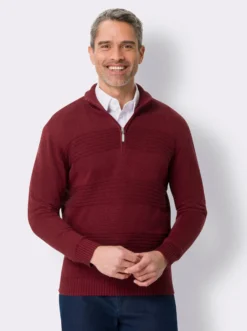 Langarm-Pullover mit Rippenstrickmuster