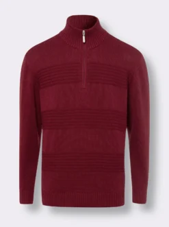 Langarm-Pullover mit Rippenstrickmuster