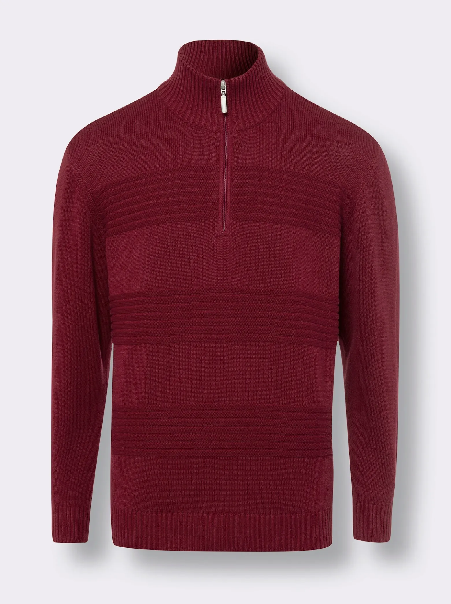 Langarm-Pullover mit Rippenstrickmuster