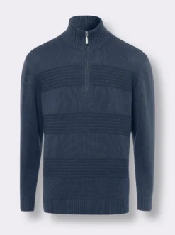 Langarm-Pullover mit Rippenstrickmuster