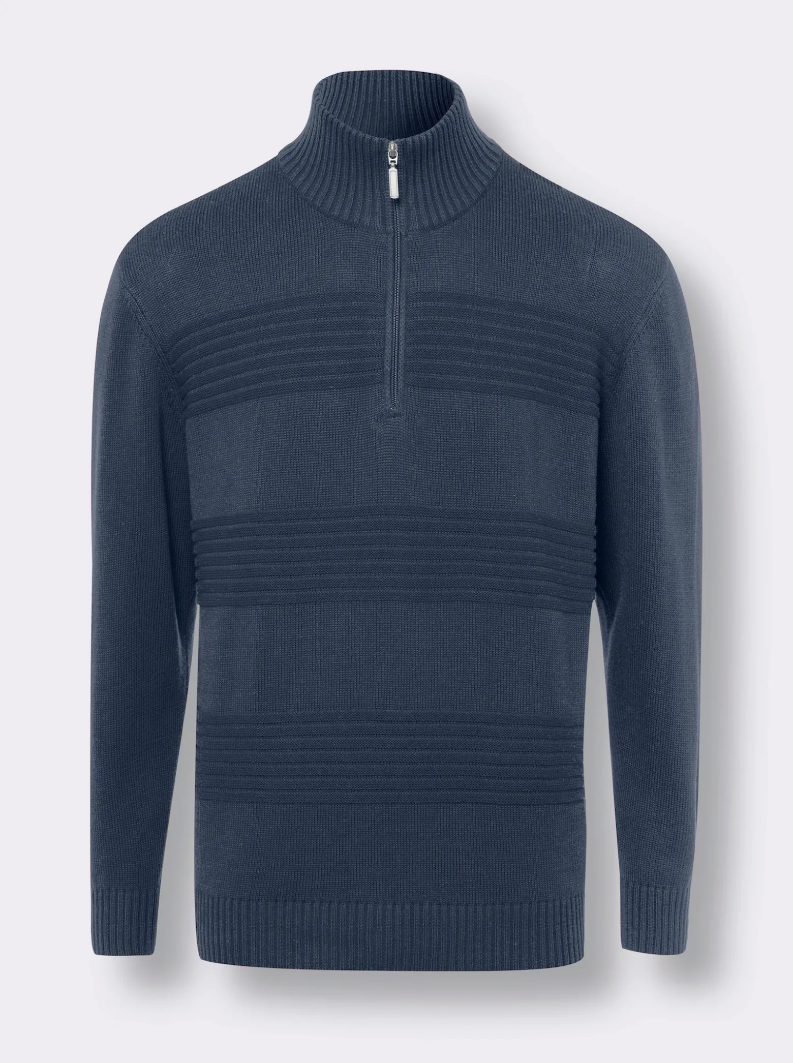 Langarm-Pullover mit Rippenstrickmuster