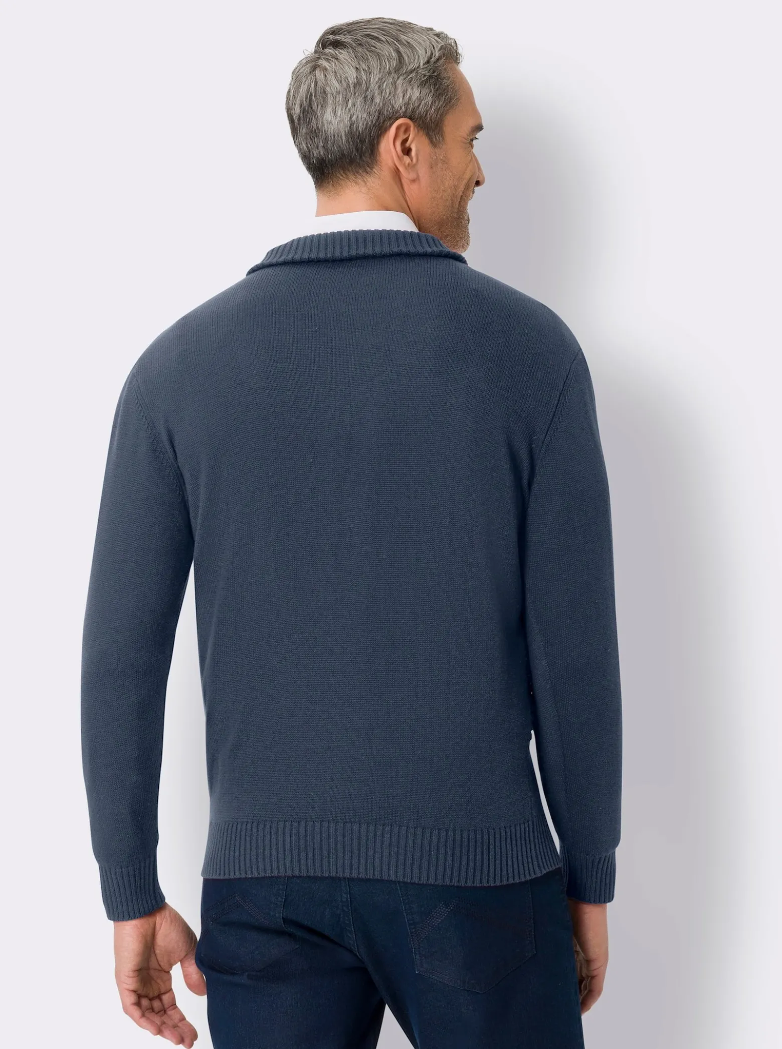 Langarm-Pullover mit Rippenstrickmuster