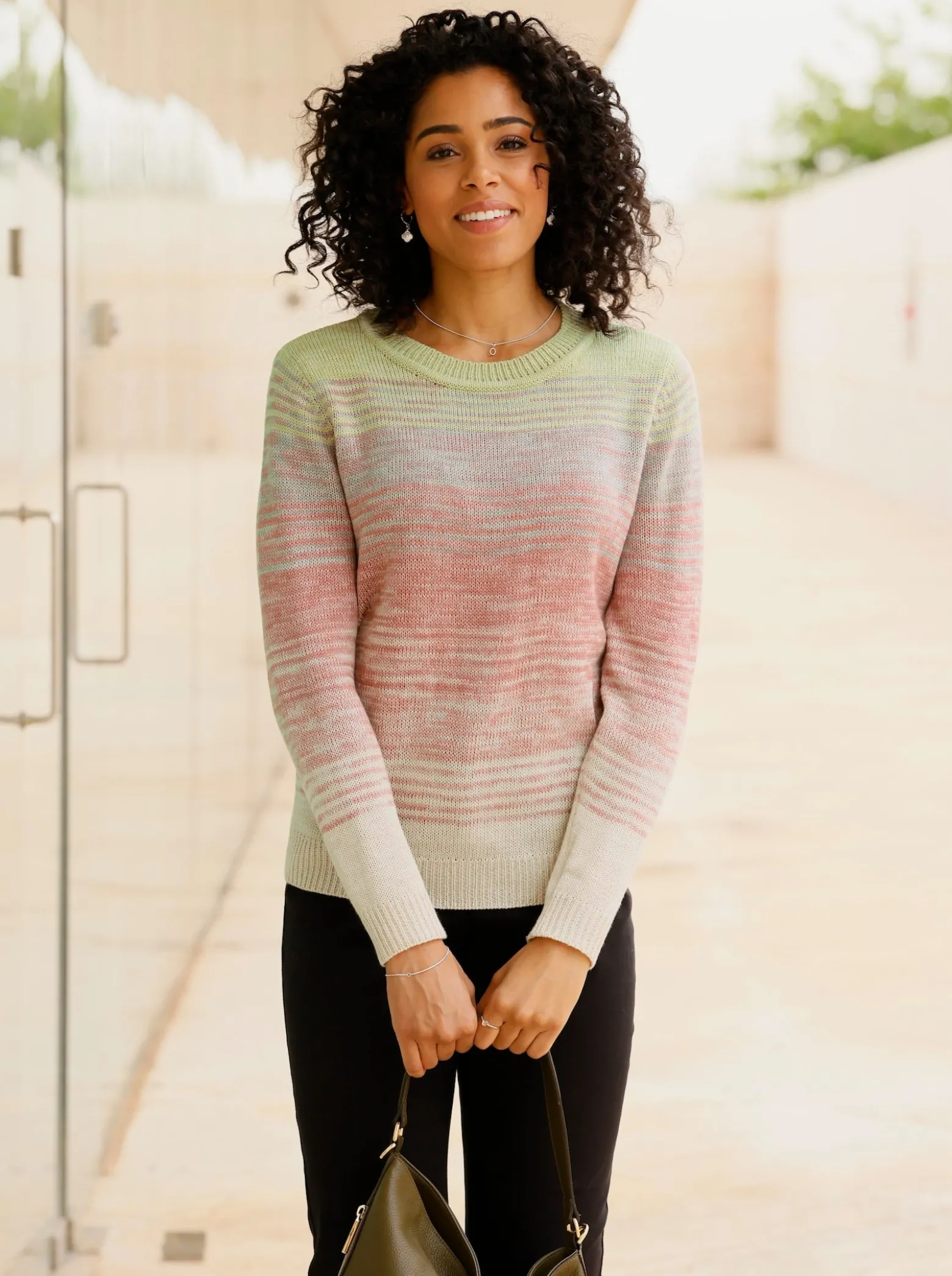 Langarm-Pullover mit Rundhals
