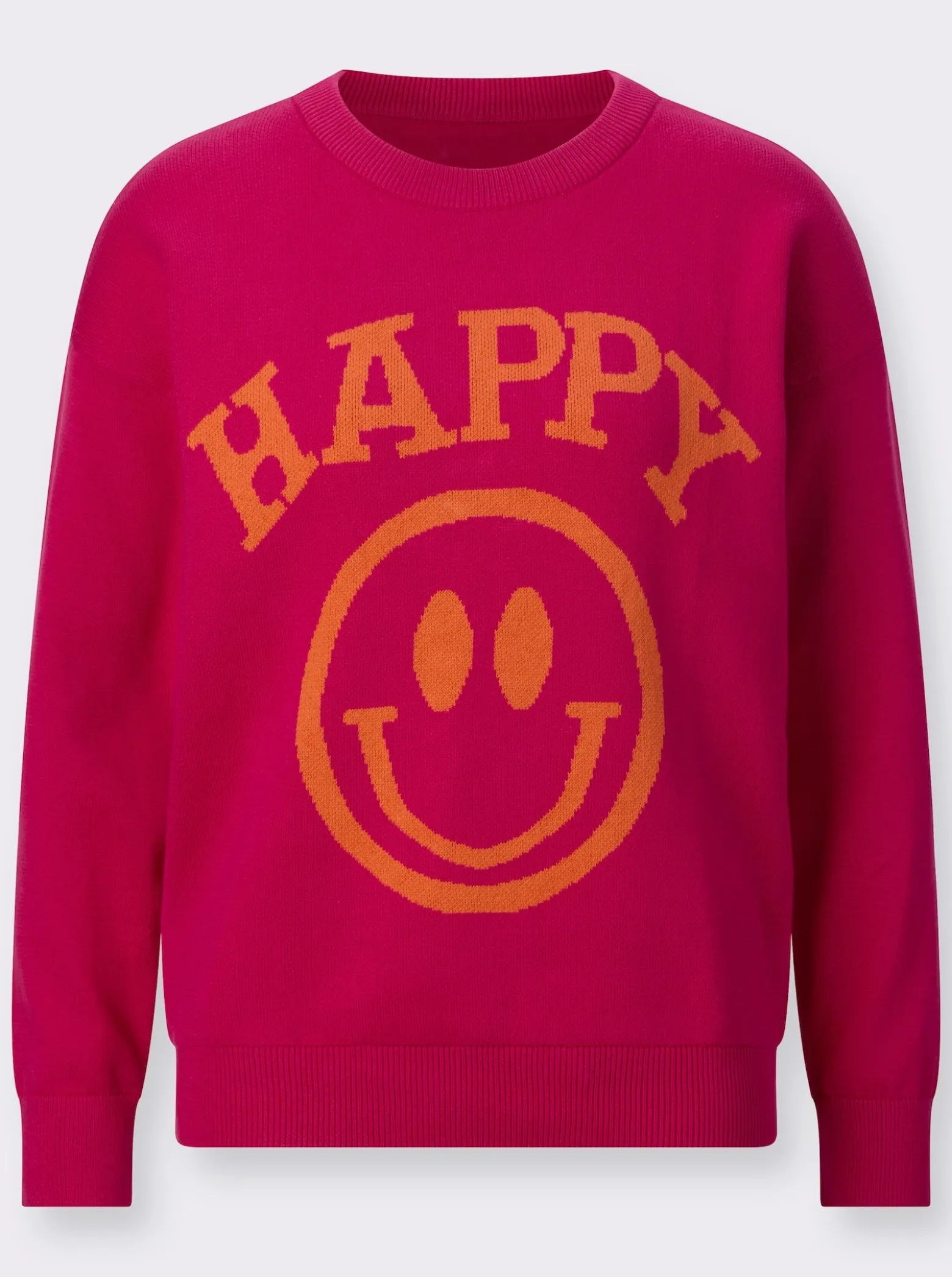 Langarm-Pullover mit Smiley-Print