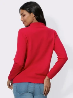 Langarm-Pullover mit Steinchen-Applikationen