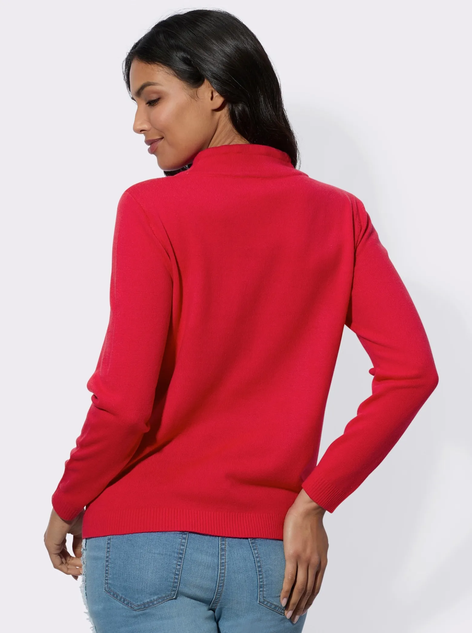 Langarm-Pullover mit Steinchen-Applikationen