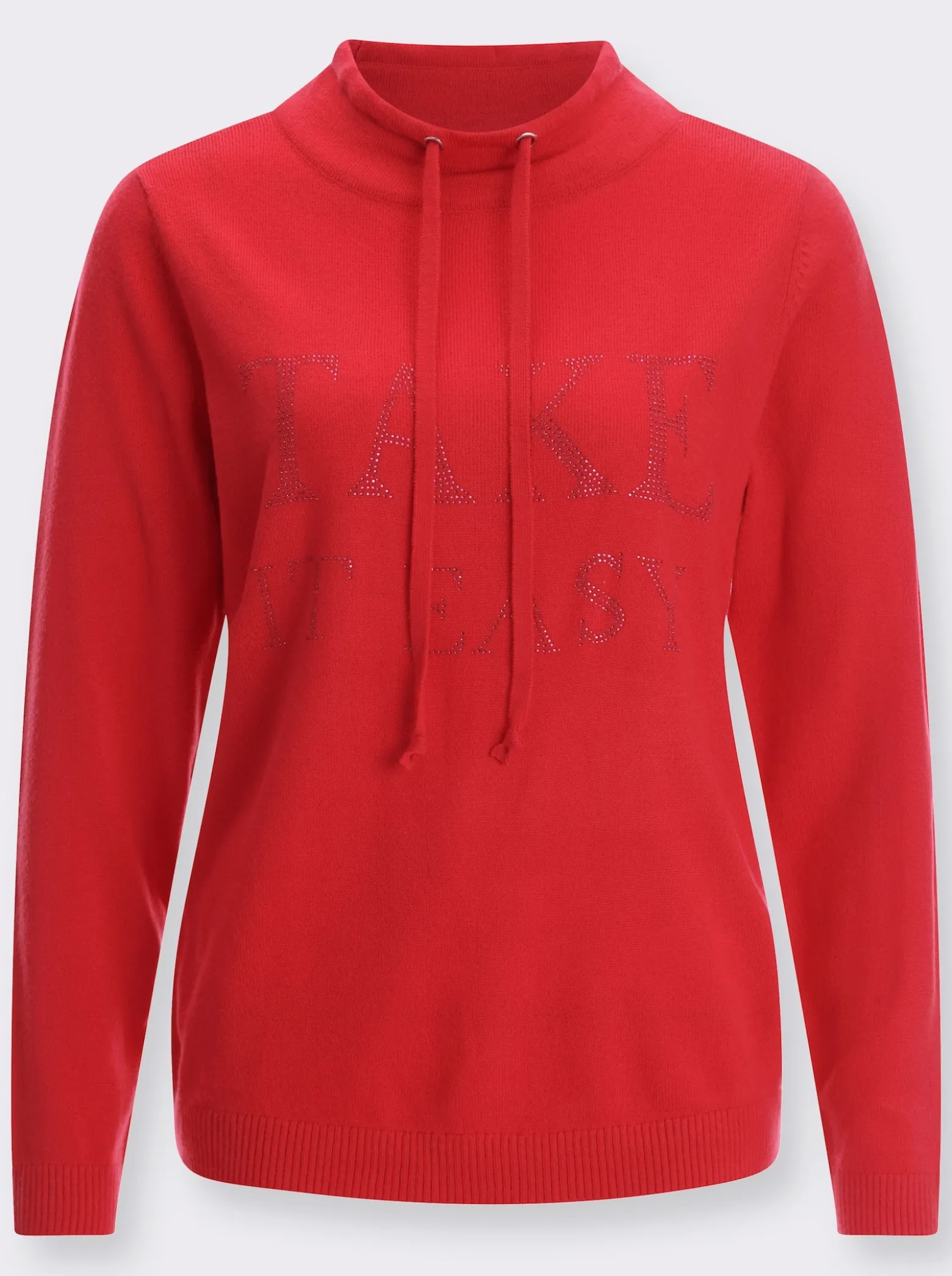Langarm-Pullover mit Steinchen-Applikationen