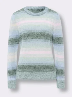 Langarm-Pullover mit Streifen-Muster