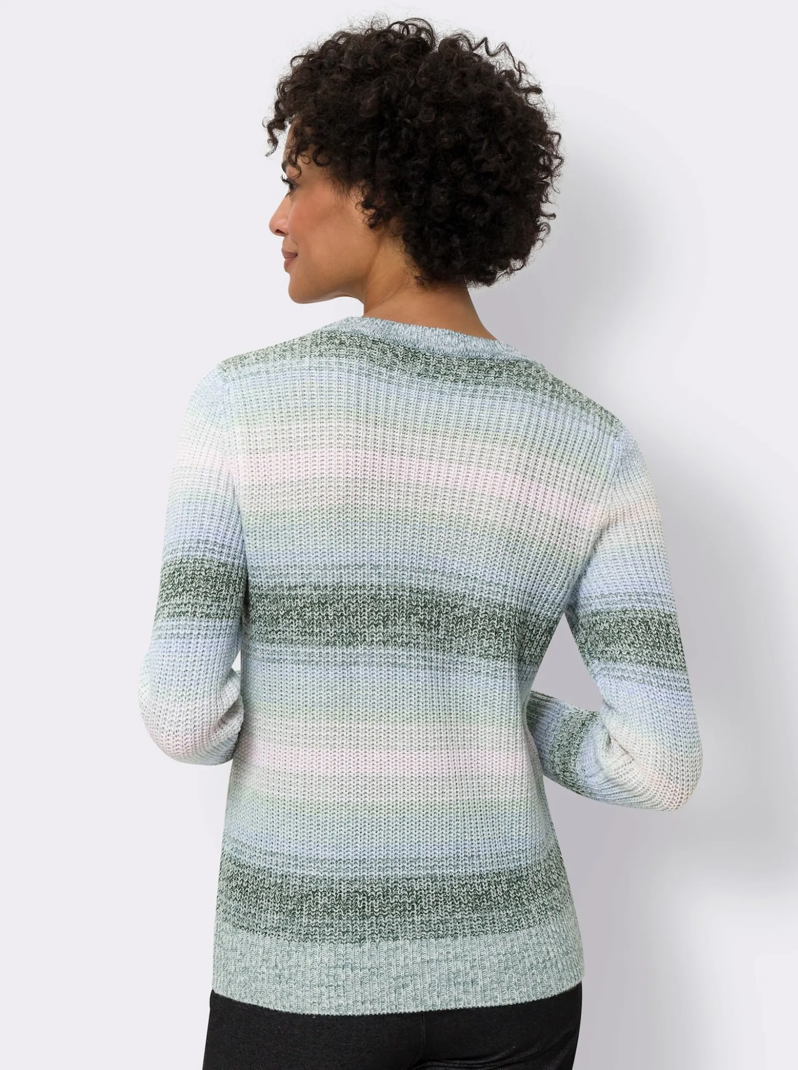 Langarm-Pullover mit Streifen-Muster