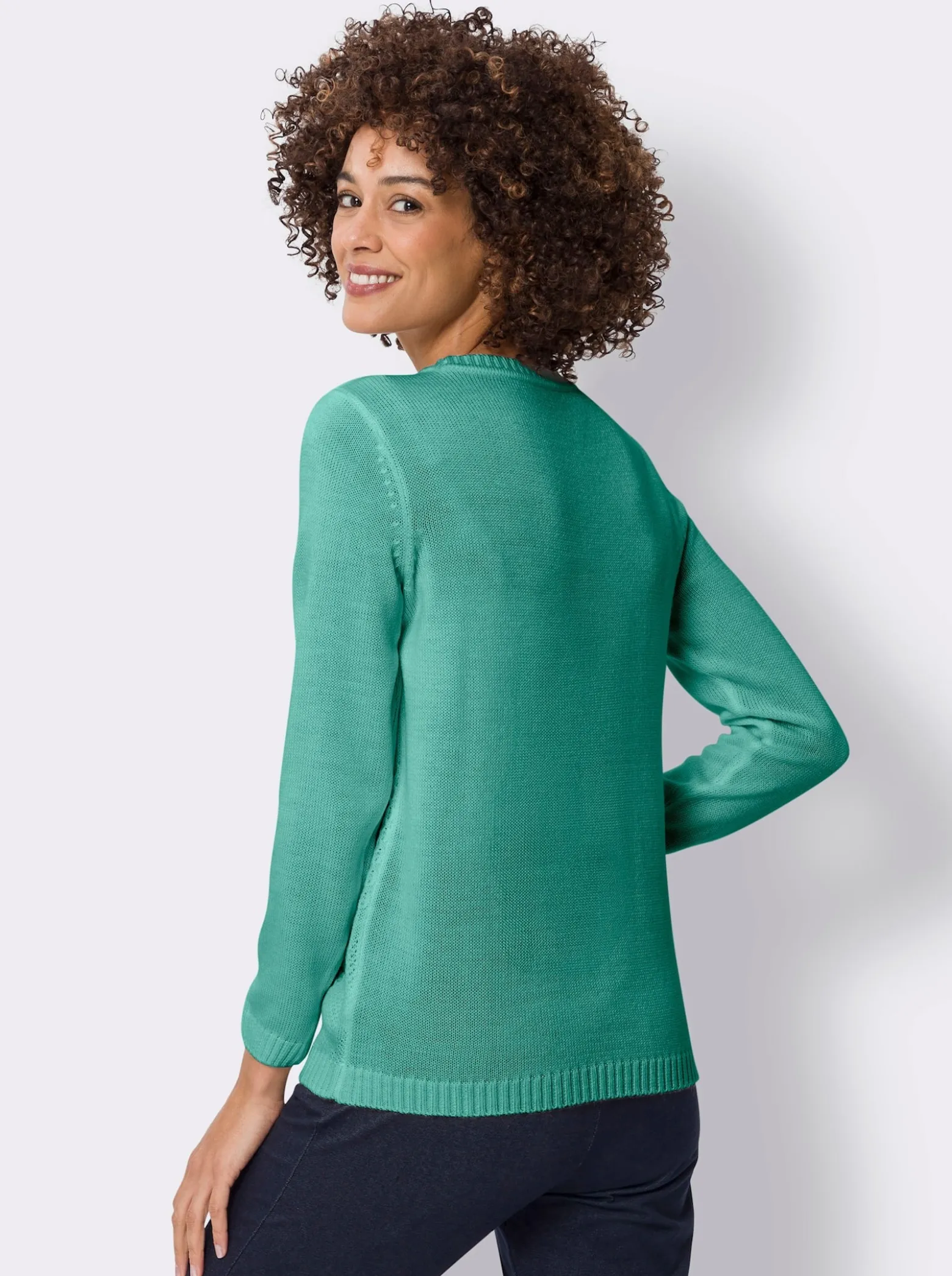 Langarm-Pullover mit Strickmuster vorne