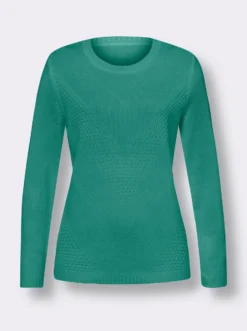 Langarm-Pullover mit Strickmuster vorne
