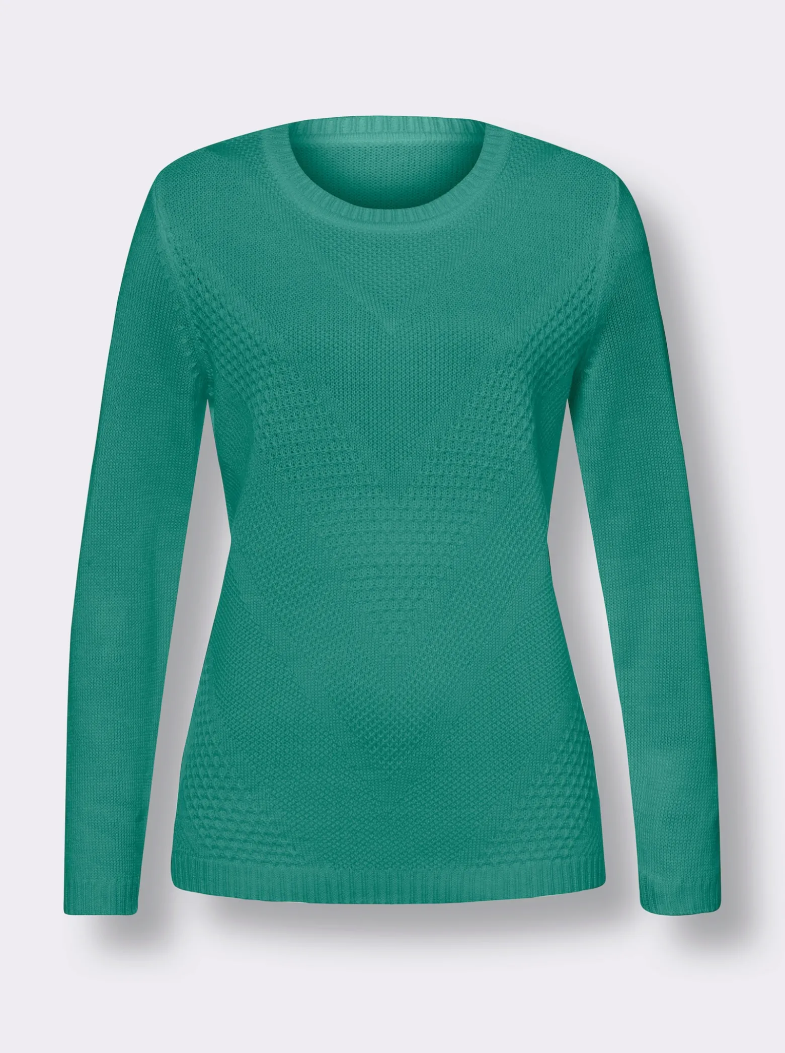 Langarm-Pullover mit Strickmuster vorne