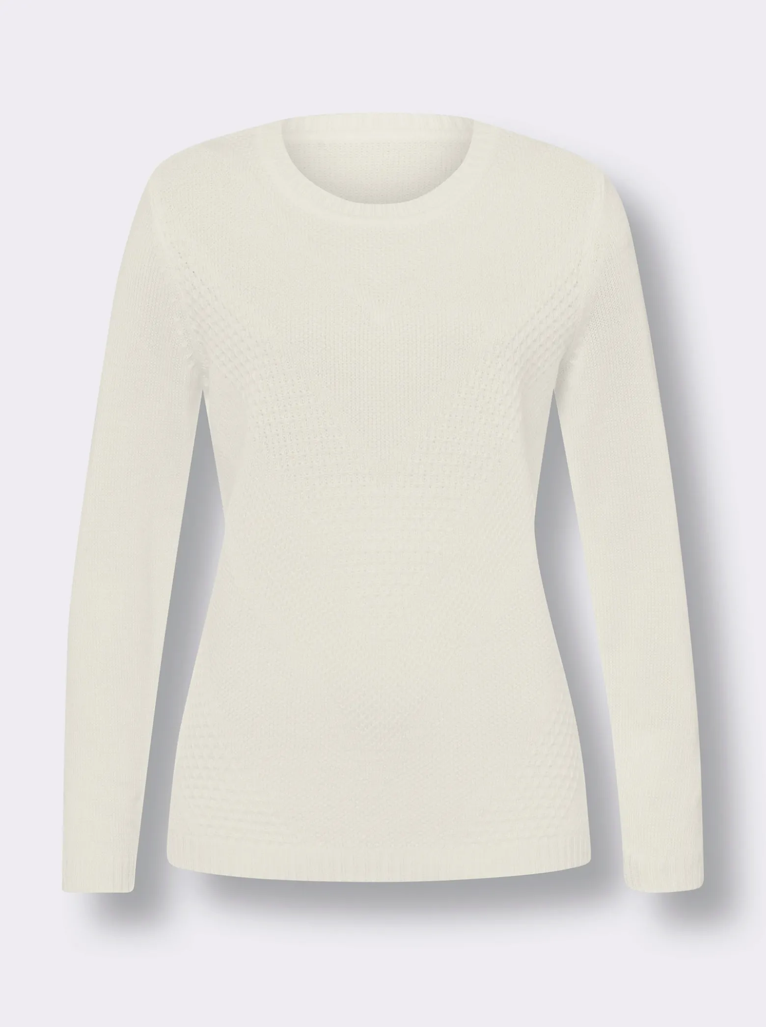 Langarm-Pullover mit Strickmuster vorne