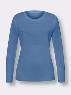 Langarm-Pullover mit Strickmuster vorne
