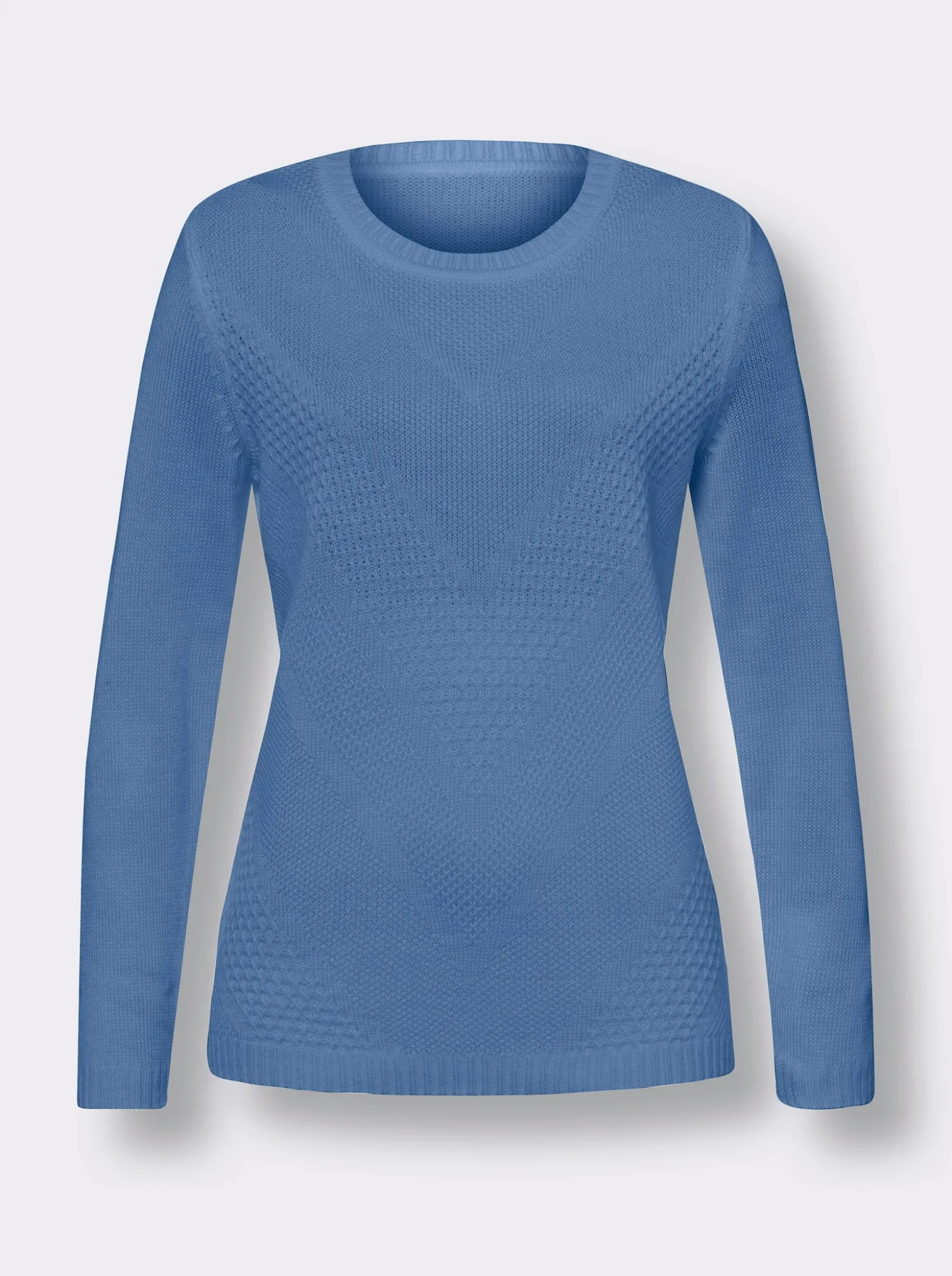 Langarm-Pullover mit Strickmuster vorne