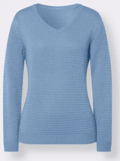 Langarm-Pullover mit Struktur-Strickmuster