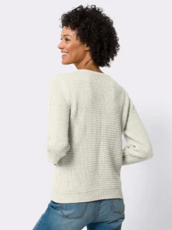 Langarm-Pullover mit Struktur-Strickmuster