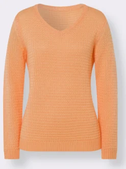 Langarm-Pullover mit Struktur-Strickmuster