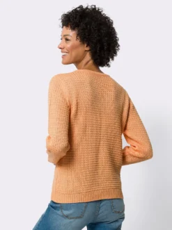 Langarm-Pullover mit Struktur-Strickmuster