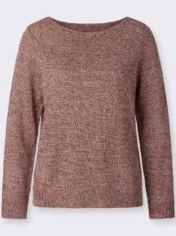 Langarm-Pullover mit U-Boot-Ausschnitt