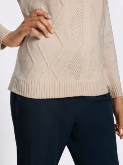 Langarm-Pullover mit Umlegekragen