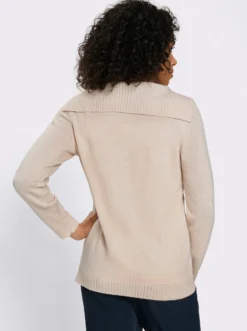 Langarm-Pullover mit Umlegekragen