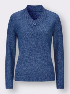 Langarm-Pullover mit V-Ausschnitt