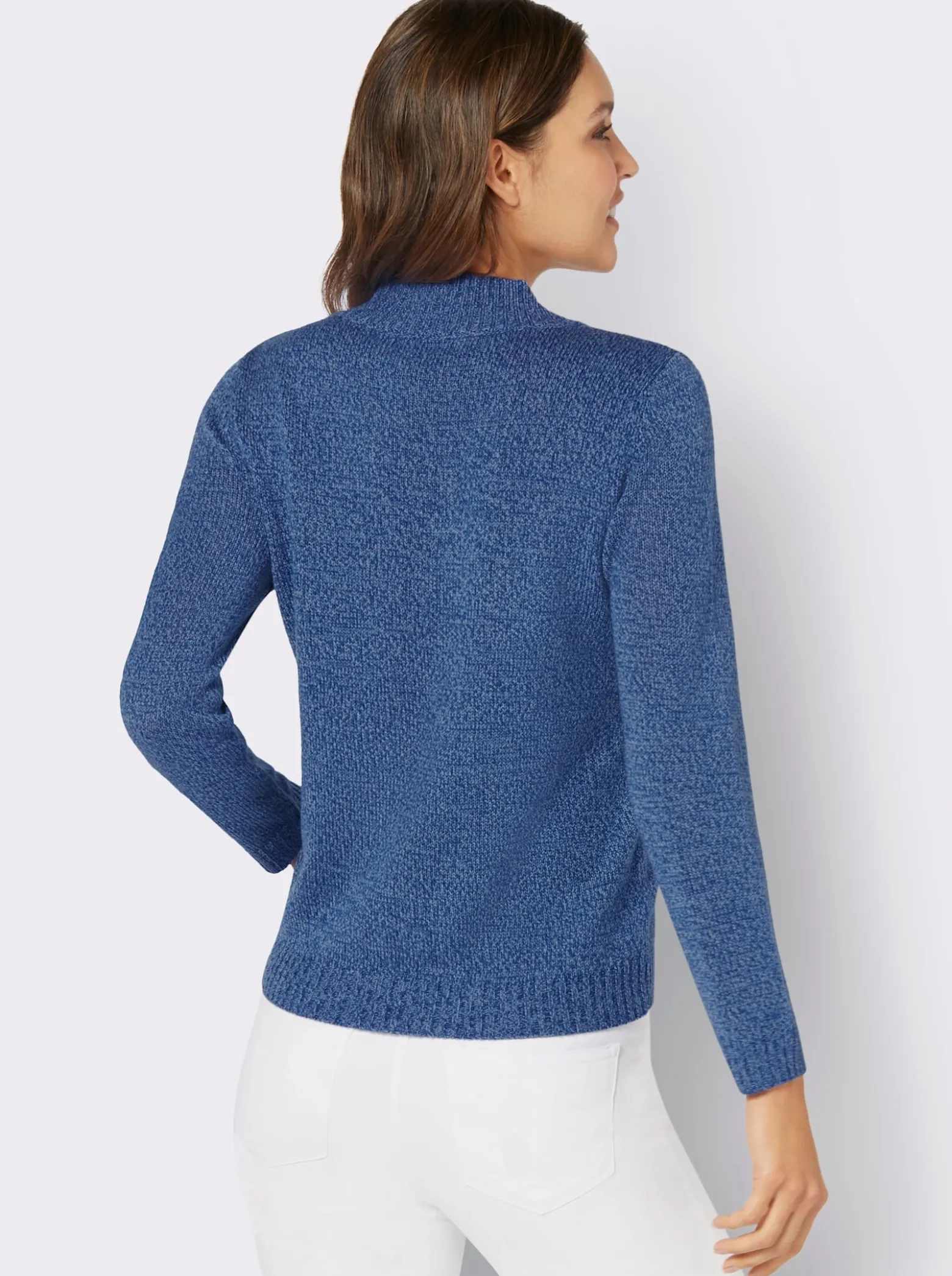 Langarm-Pullover mit V-Ausschnitt