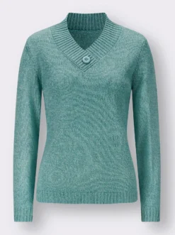 Langarm-Pullover mit V-Ausschnitt