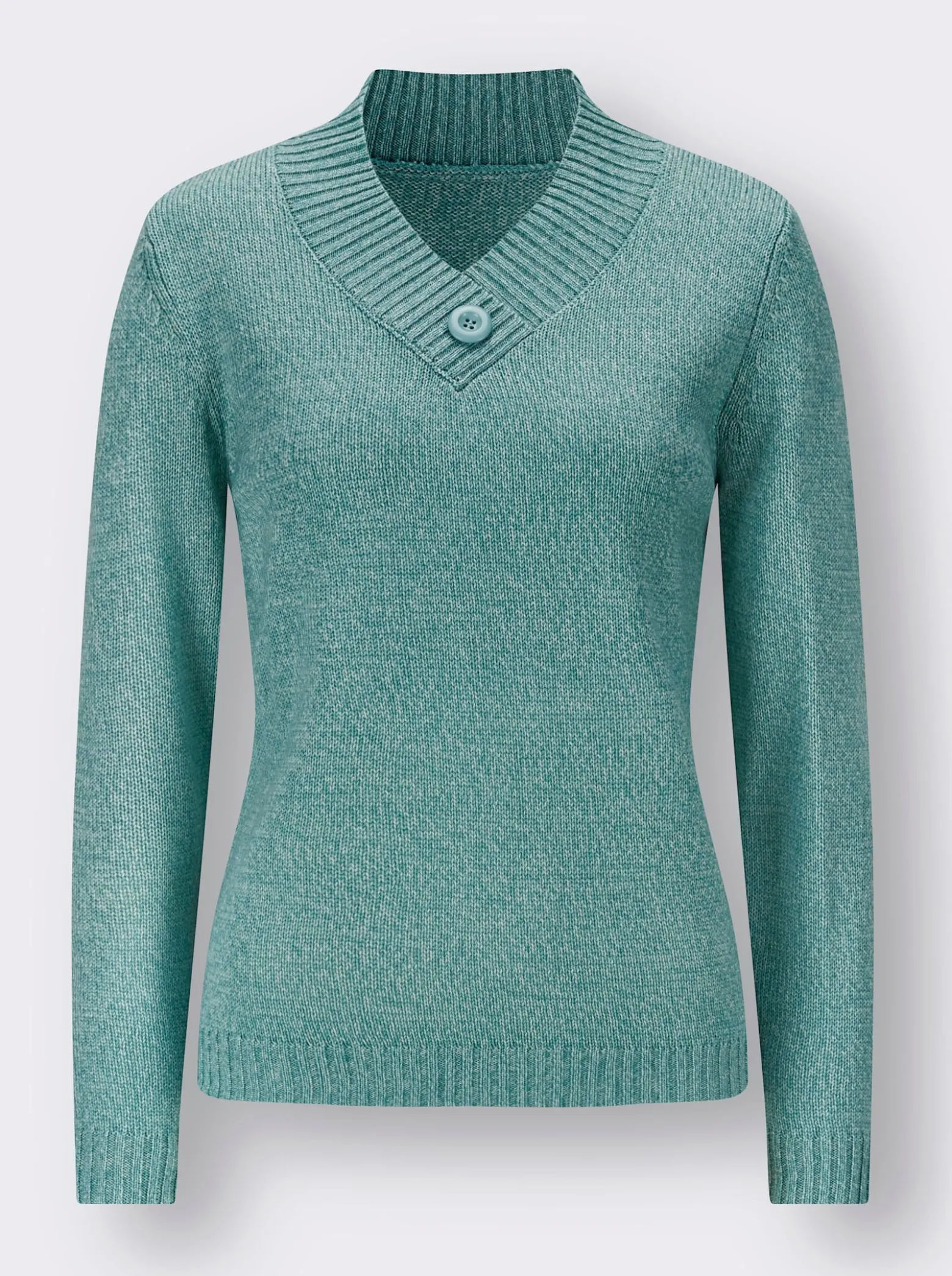 Langarm-Pullover mit V-Ausschnitt
