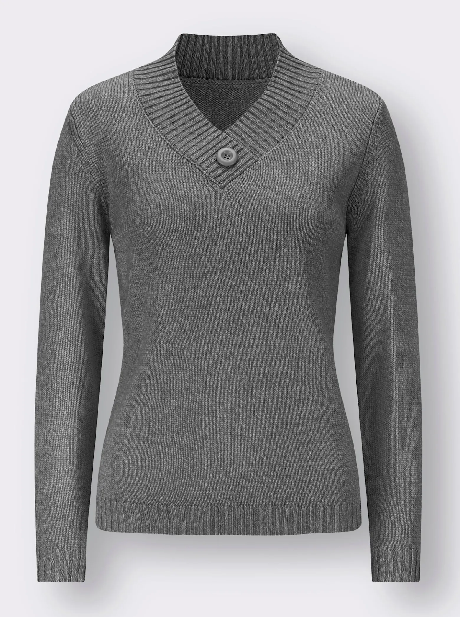 Langarm-Pullover mit V-Ausschnitt