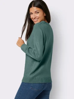 Langarm-Pullover mit Zopfmuster