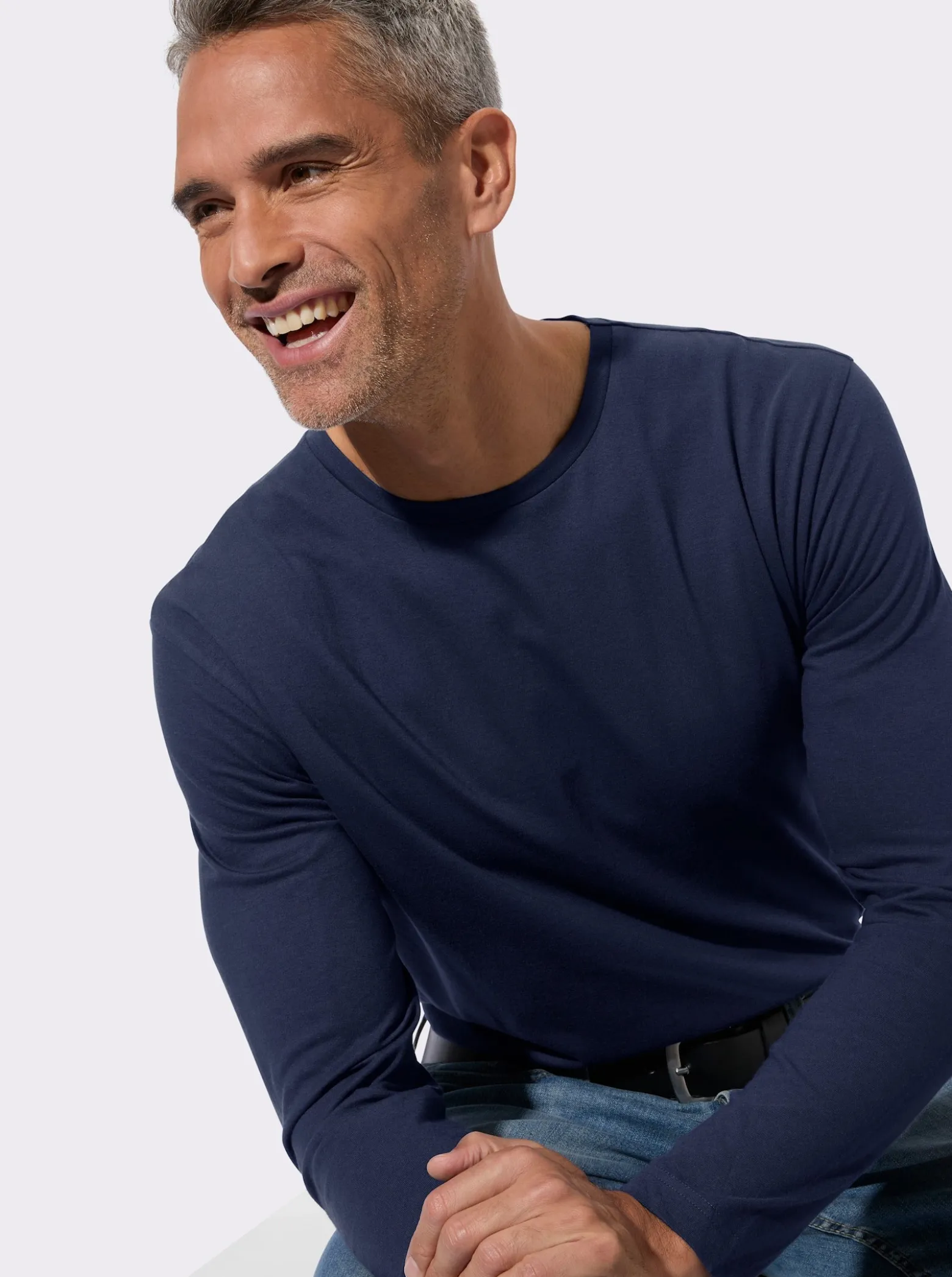 Langarmshirt aus reiner Baumwolle