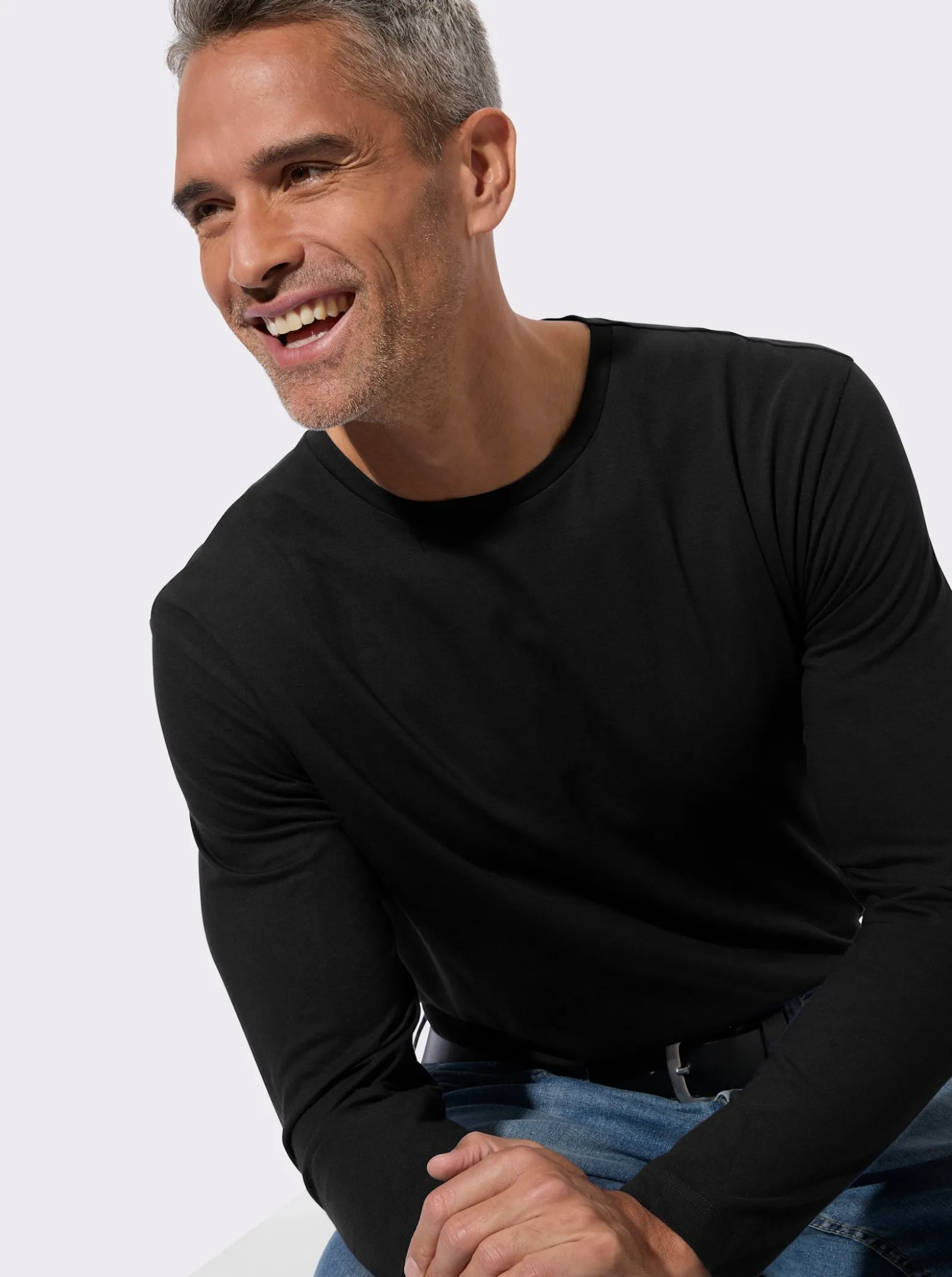 Langarmshirt aus reiner Baumwolle